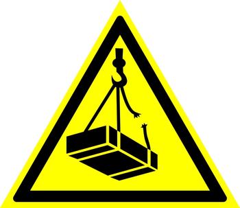 W06 опасно! возможно падение груза (пластик, 300х300 мм) - Охрана труда на строительных площадках - Знаки безопасности - магазин "Охрана труда и Техника безопасности"